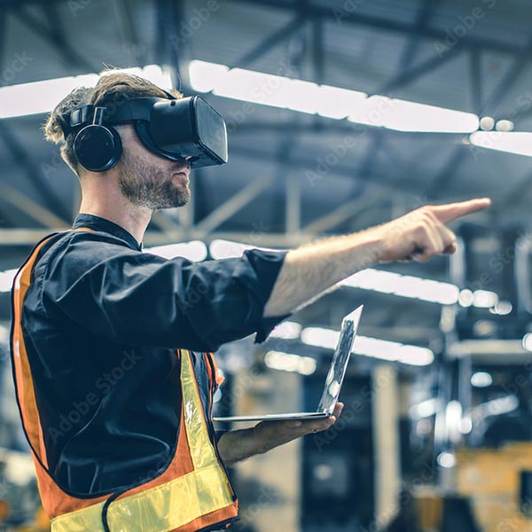 Techniker mit VR-Brille